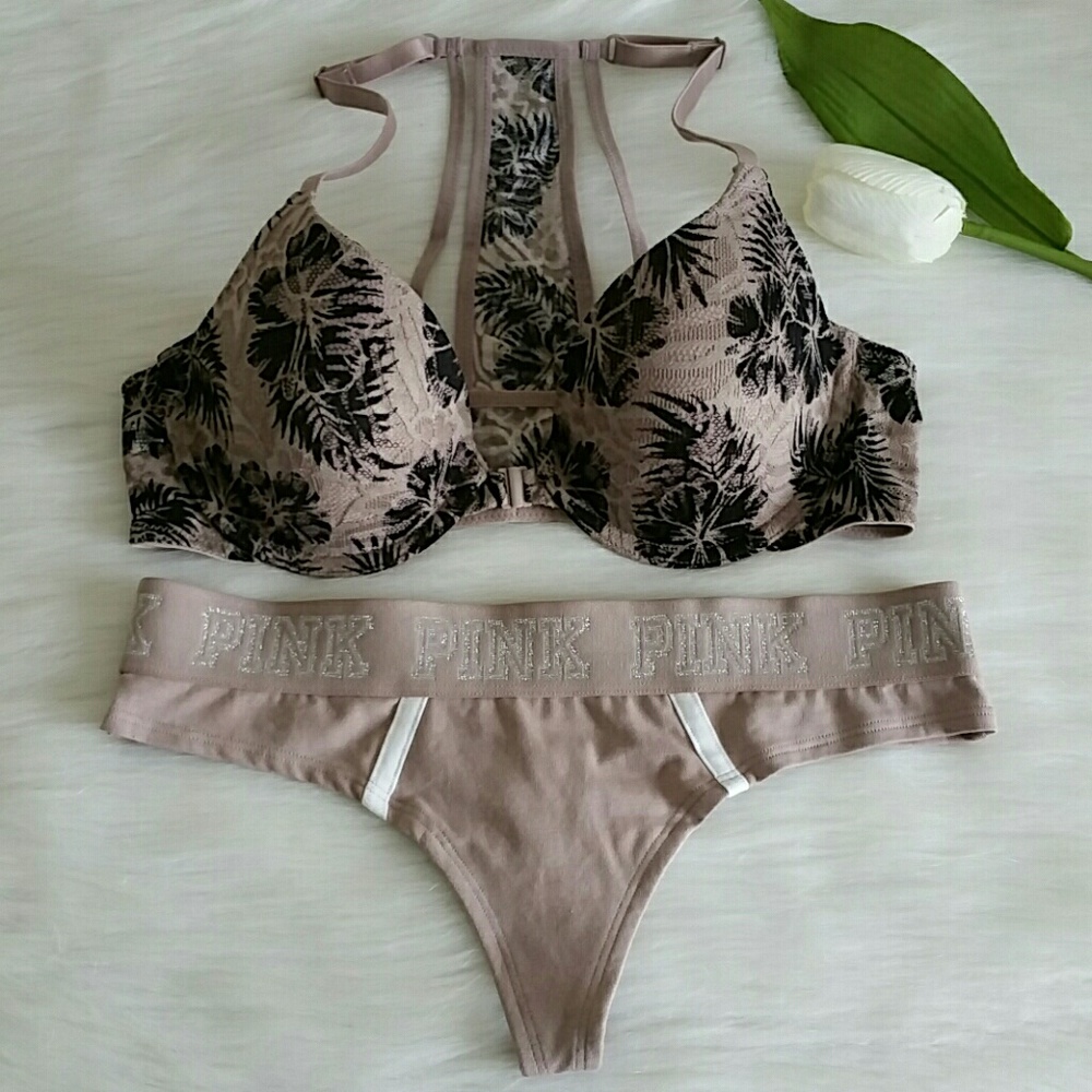 PINK VS TSHIRT BRA 34D & Logo Thong S.nwt - Picture 4 of 4