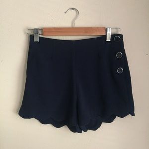 Scalloped Navy Shorts