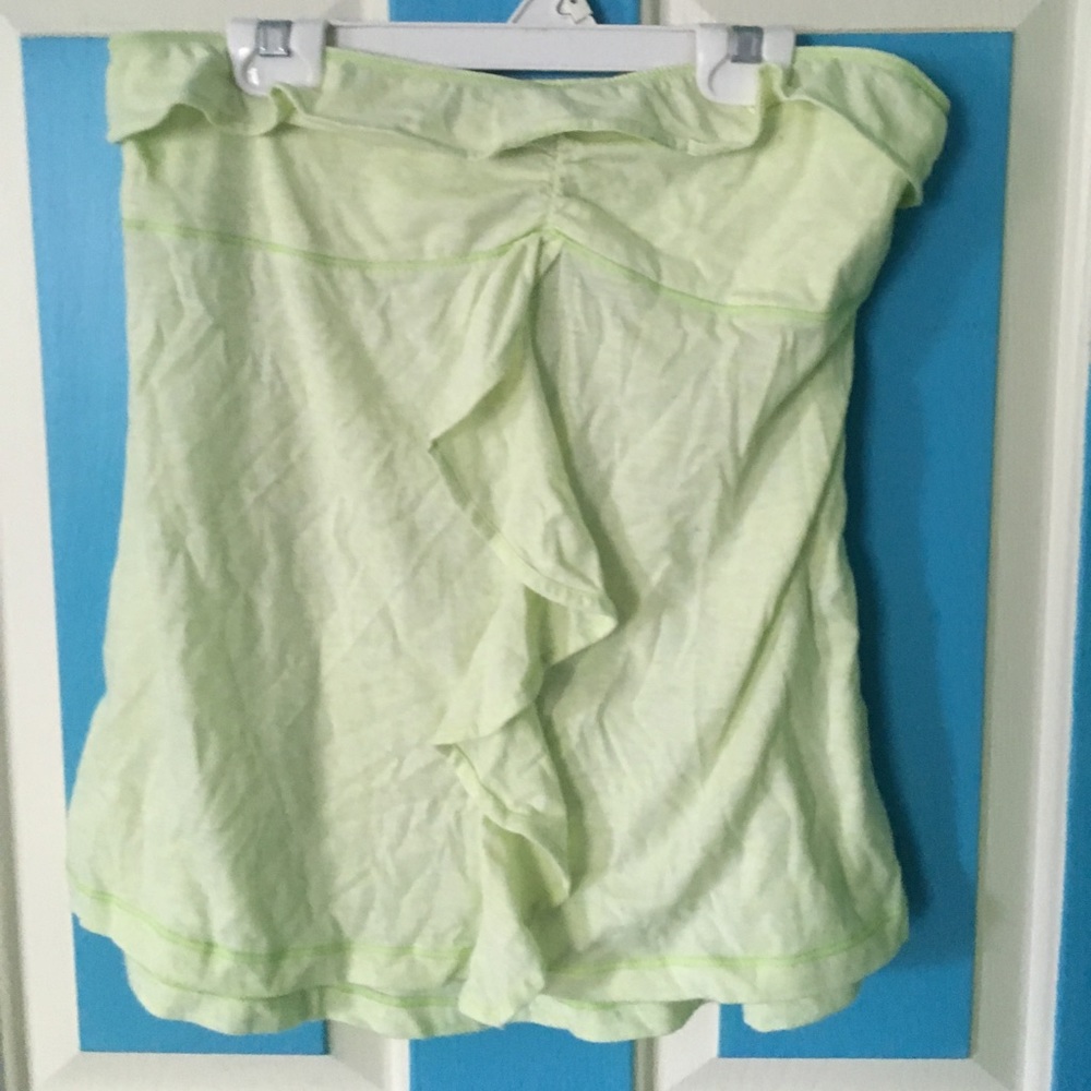 Pale green strapless top