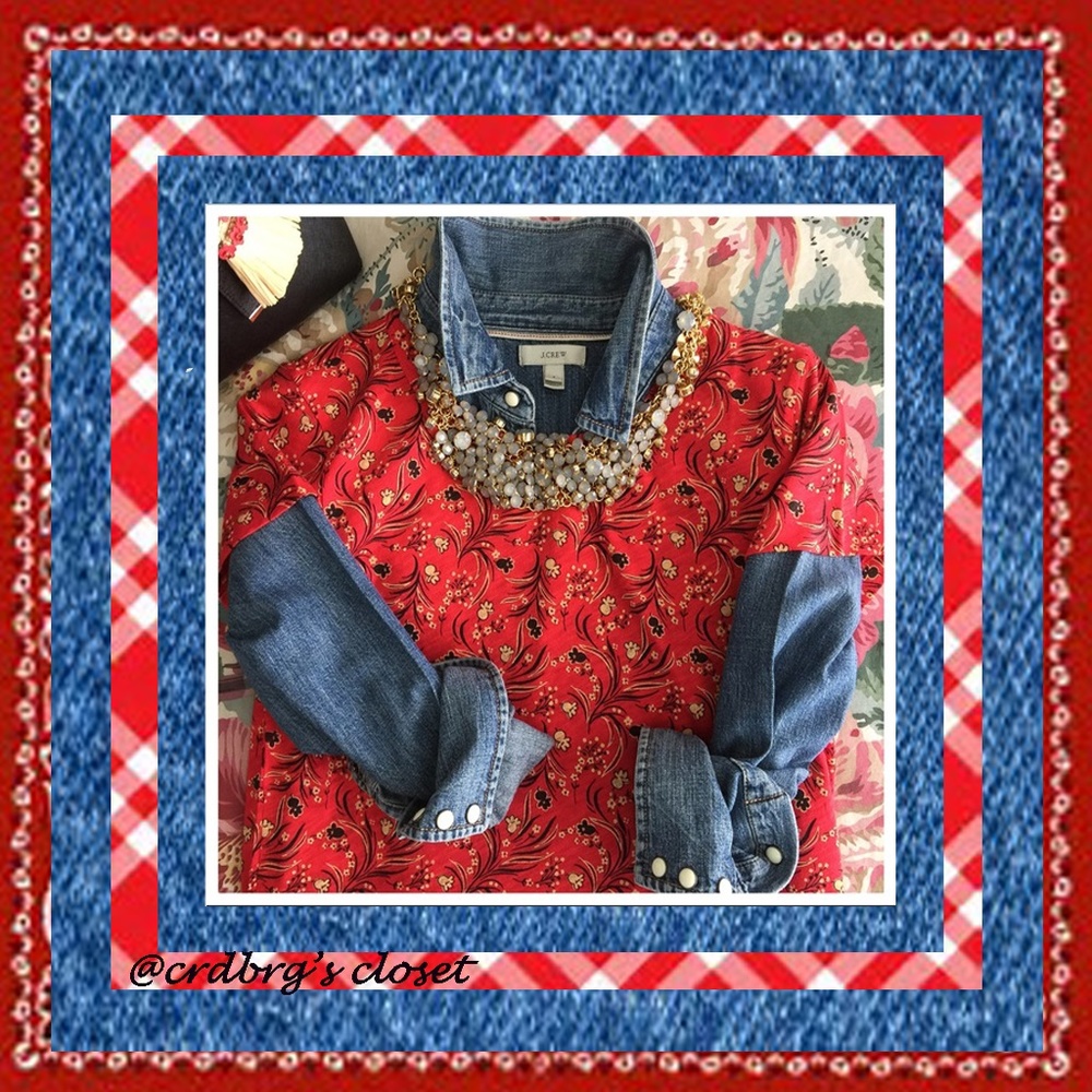 ♥️NWT, JCrew Vintage Cotton Bandana Print Tee♥️