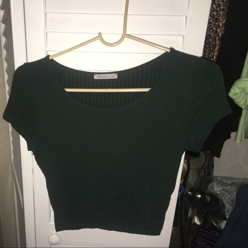 Olive green Crop top