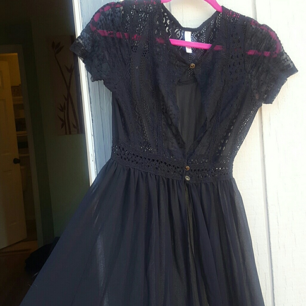 See Through Short Sleeve Over Dress