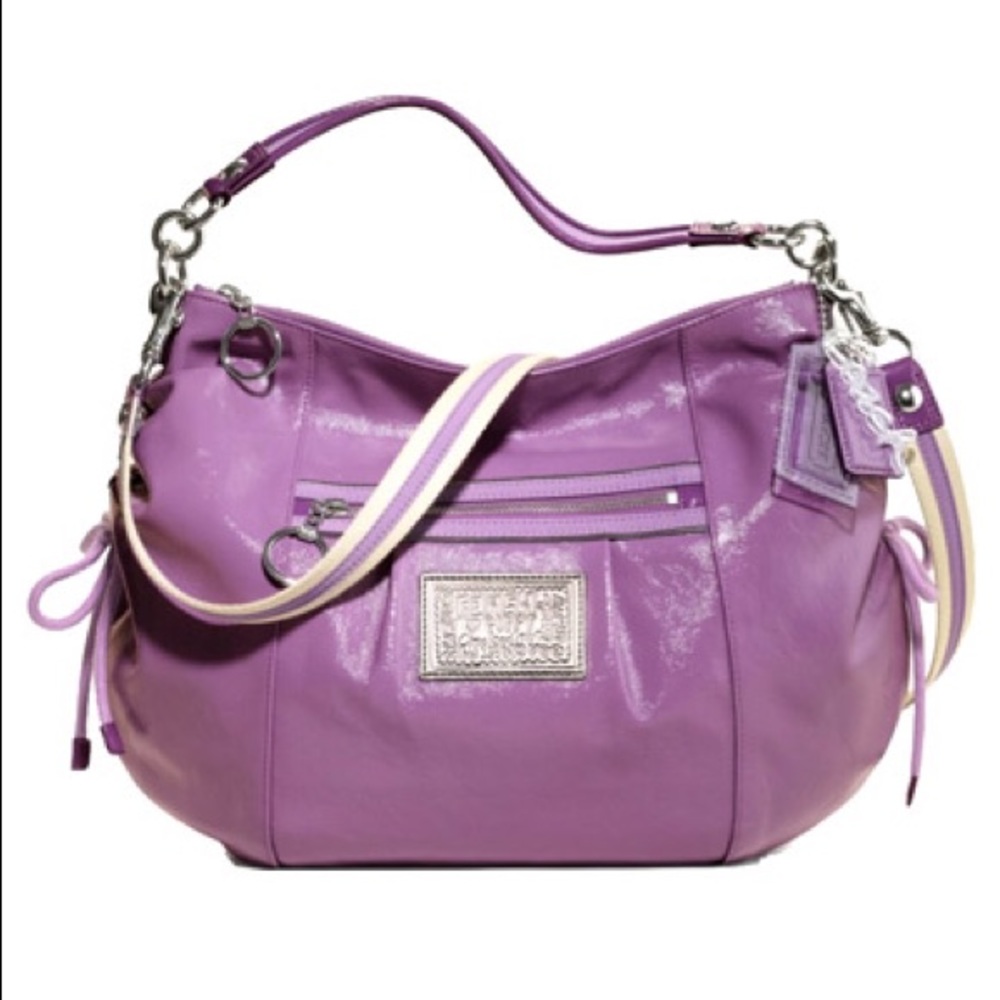 Purse "COACH POPPY PATENT LEATHER JAZZY HOBO"