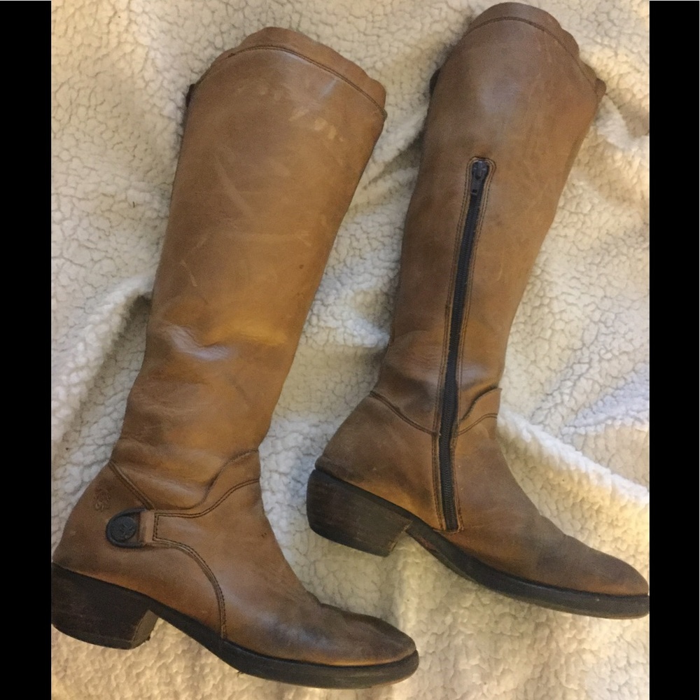 Born Tan Leather Boots Size 7.5