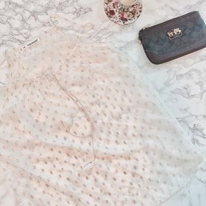 Sheer Tank Top with Gold Detail