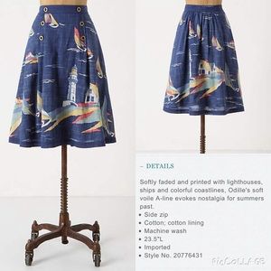 Anthropologie Sailboat Skirt