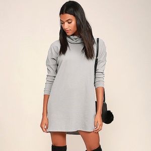 LULU's SCHEME OF THINGS GREY LONG SLEEVE DRESS