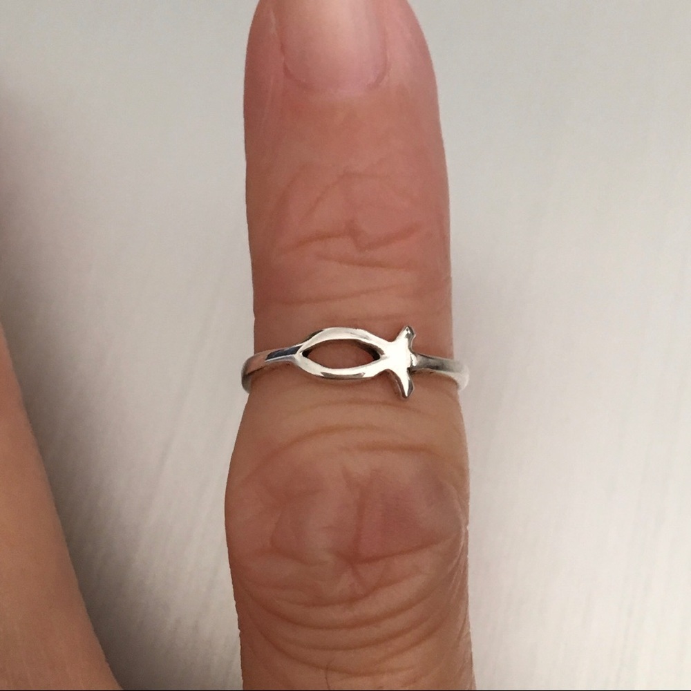 Sterling Silver Tiny Icthus Toe Ring - image 3