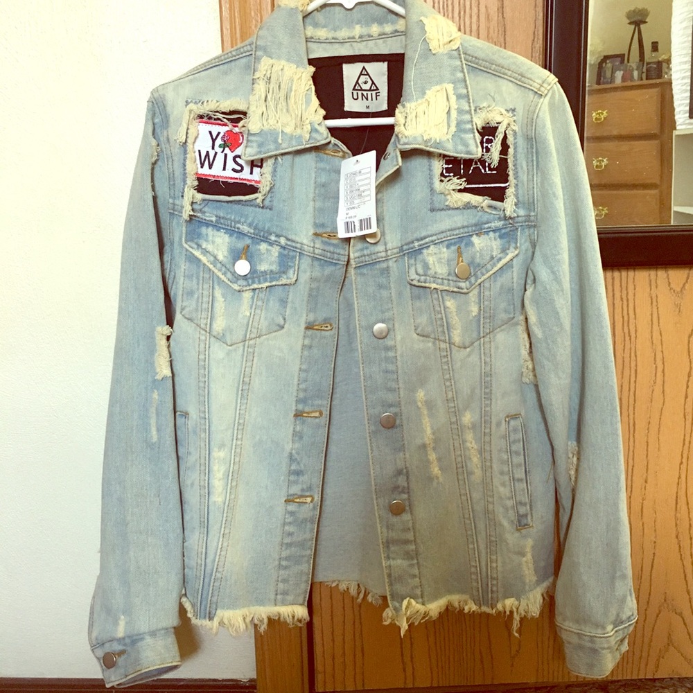 UNIF Fornever Denim Distressed Jacket