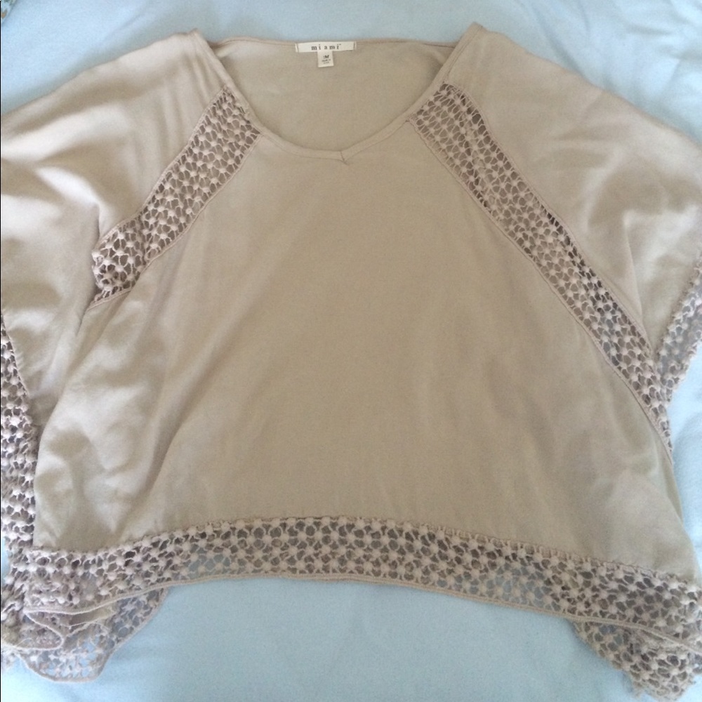 Miami brand, tan colored blouse
