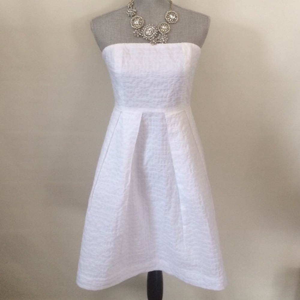 J. Crew Strapless White Cotton Dress