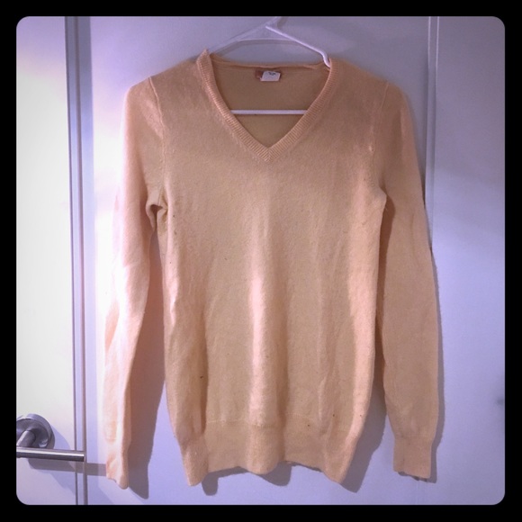 J. Crew Yellow sweater 100% Cashmere - Picture 1 of 3
