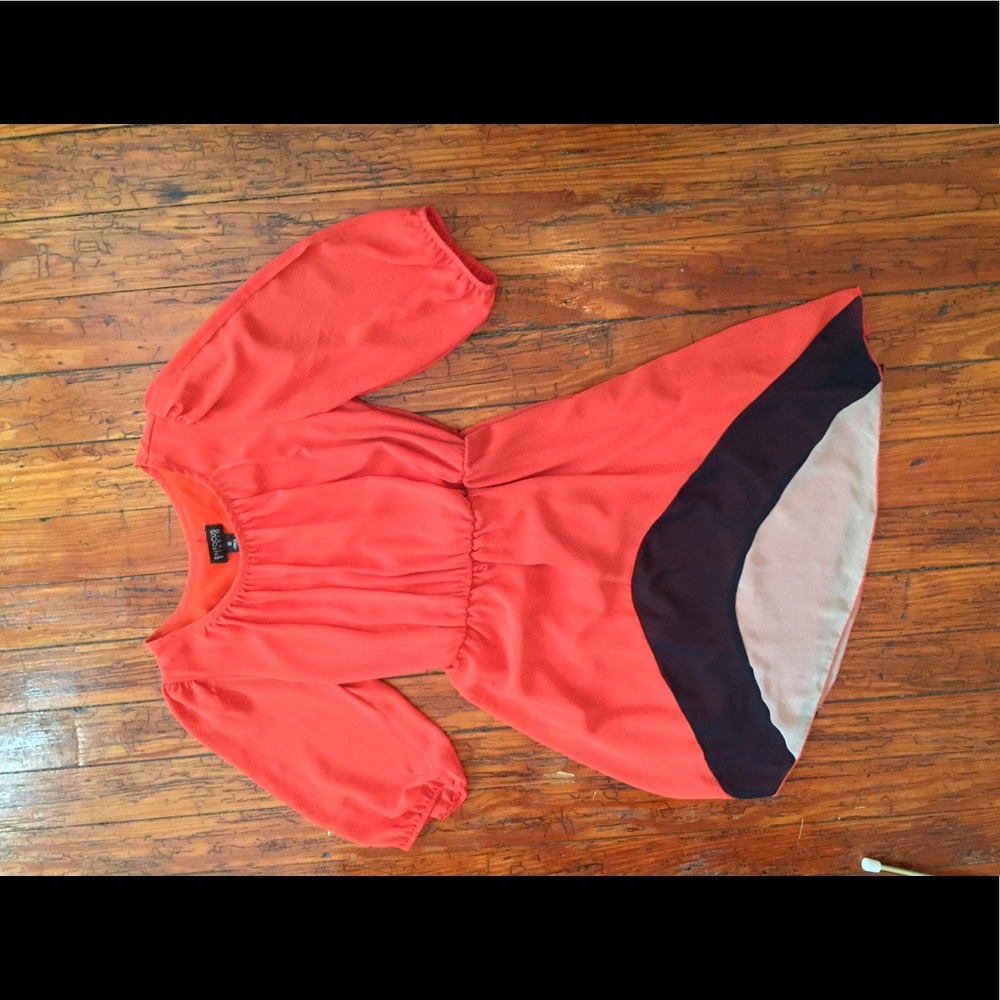 Orange color block dress