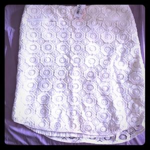 NWT Joe Fresh Lace Overlay White Mini-skirt