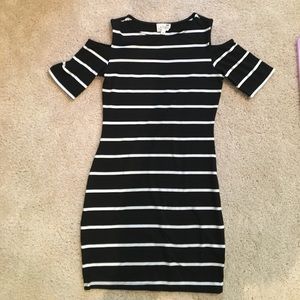 Body con black and white dress