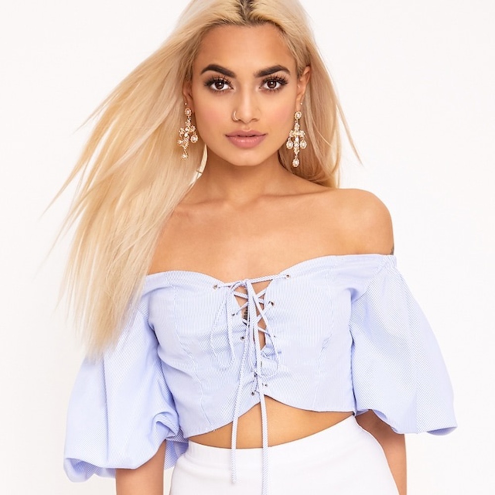 Lace up crop top