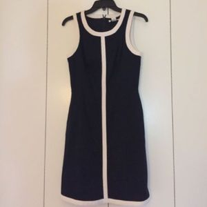Banana Republic Navy and White Sleeveless Dress
