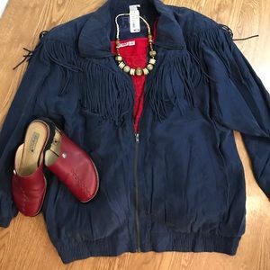 Fuda fringe silk jacket sz 2x NWT