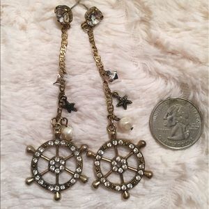 Betsey Johnson nautical themed dangle earrings