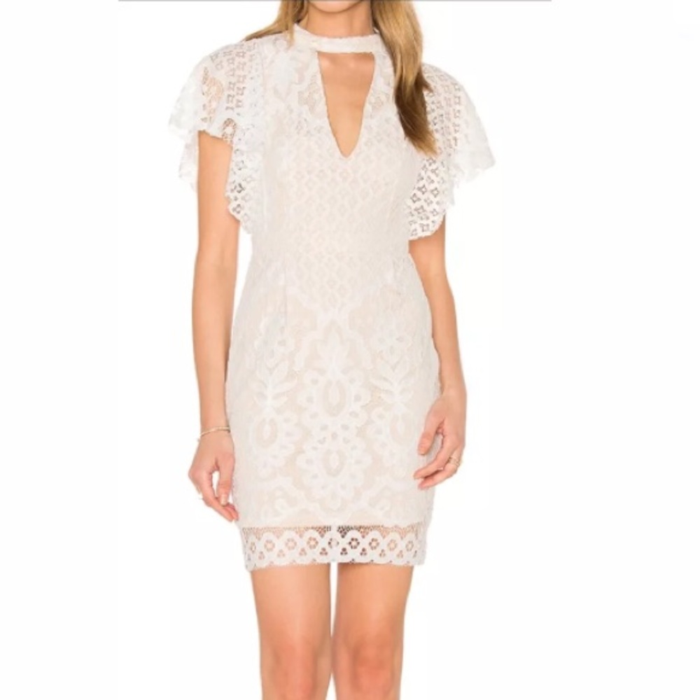 Rise Of Dawn, Revolve, white lace choker dress XS