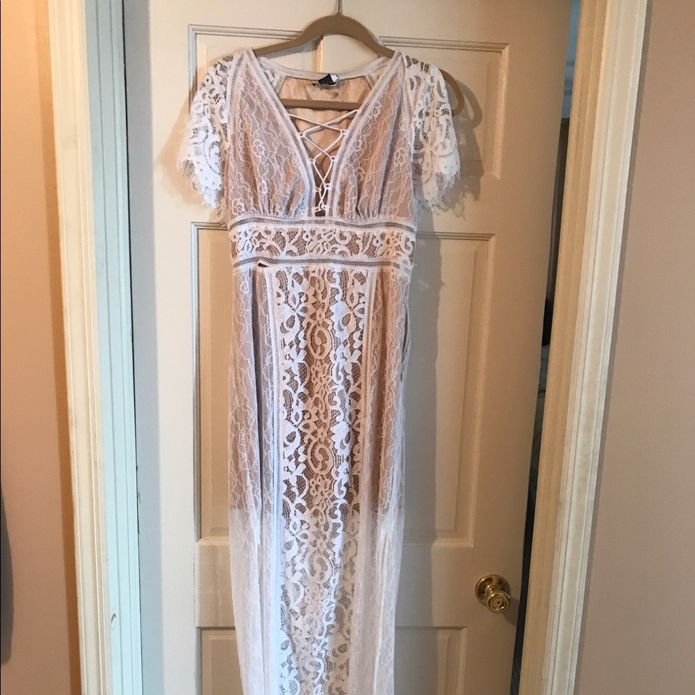 Bebe White Lace Dress