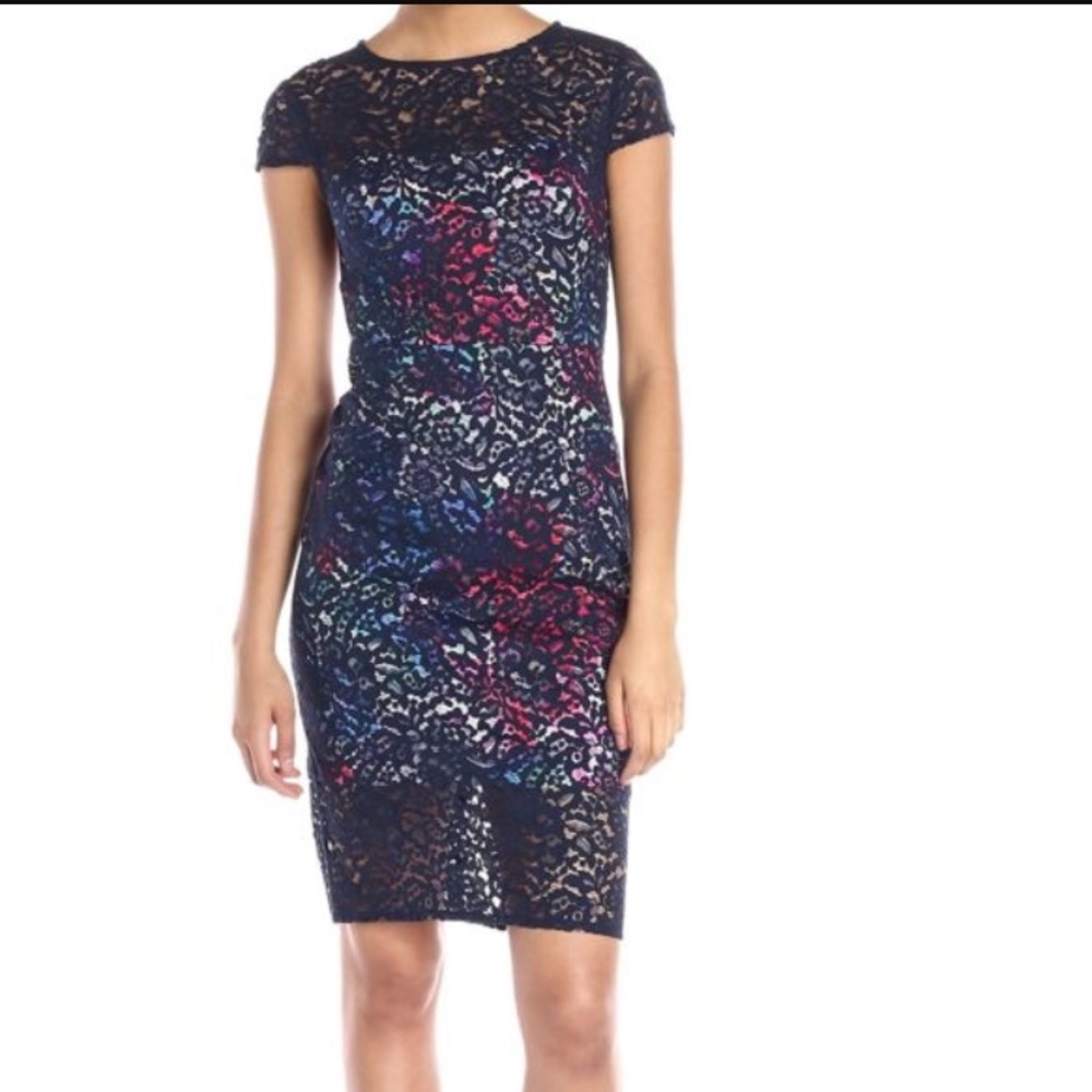 Betsey Johnson Blue lace floral dress