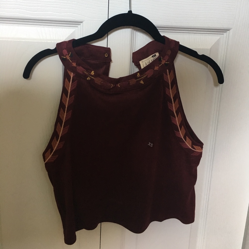 Embroidered halter top