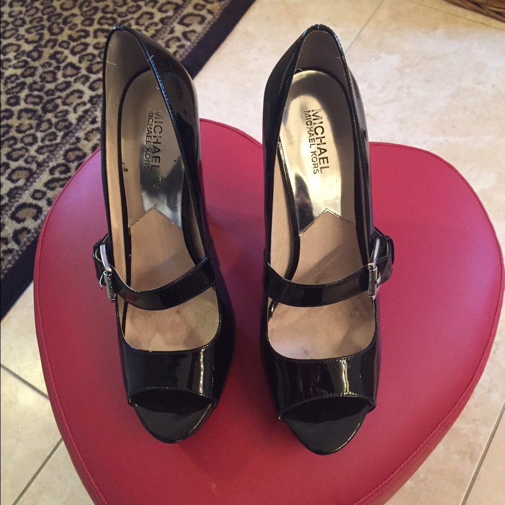 Michael Kors Platform Black Paten Leather