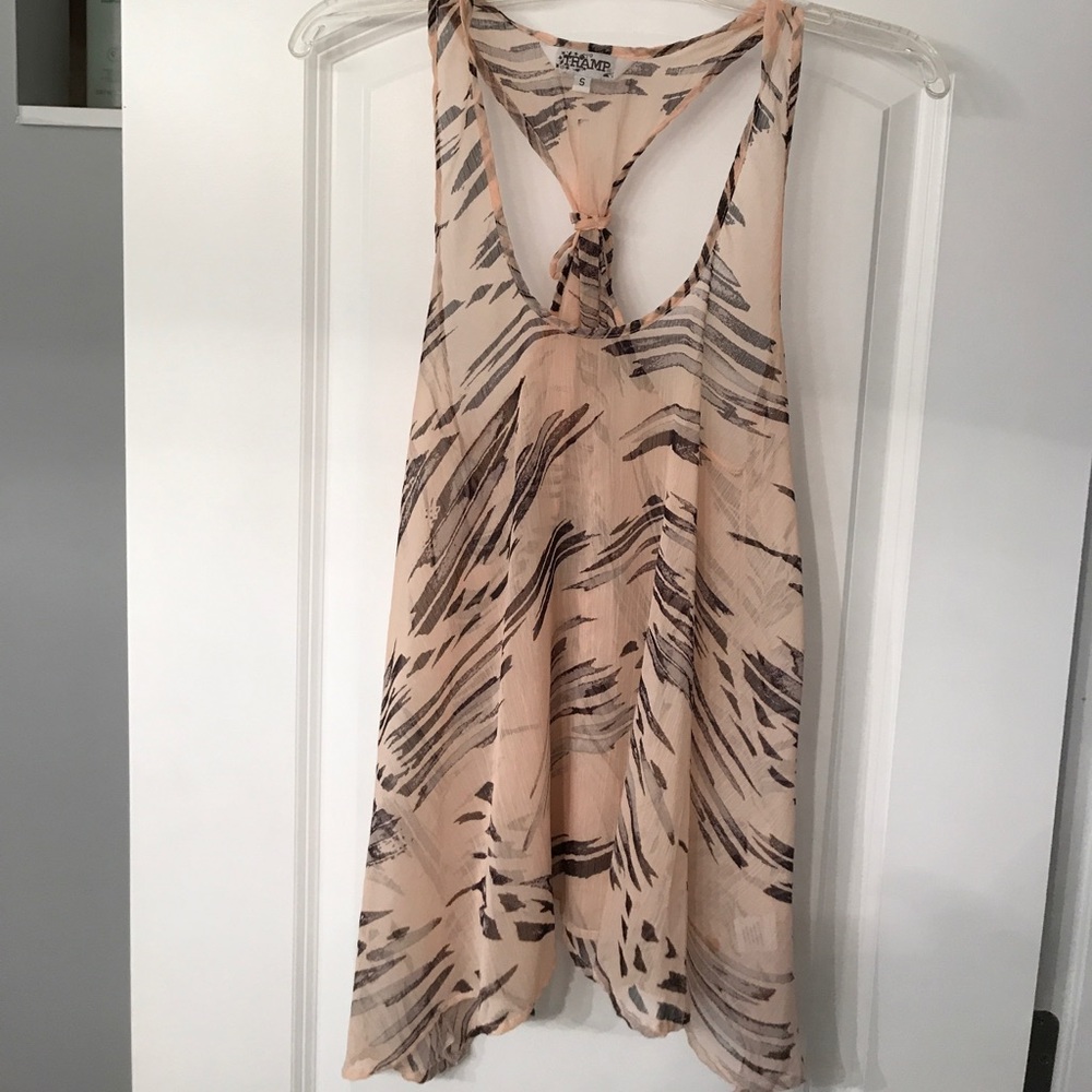 Peach print racerback tank
