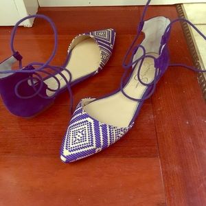 Size 6.5 Jessica Simpson flats with ankle tie
