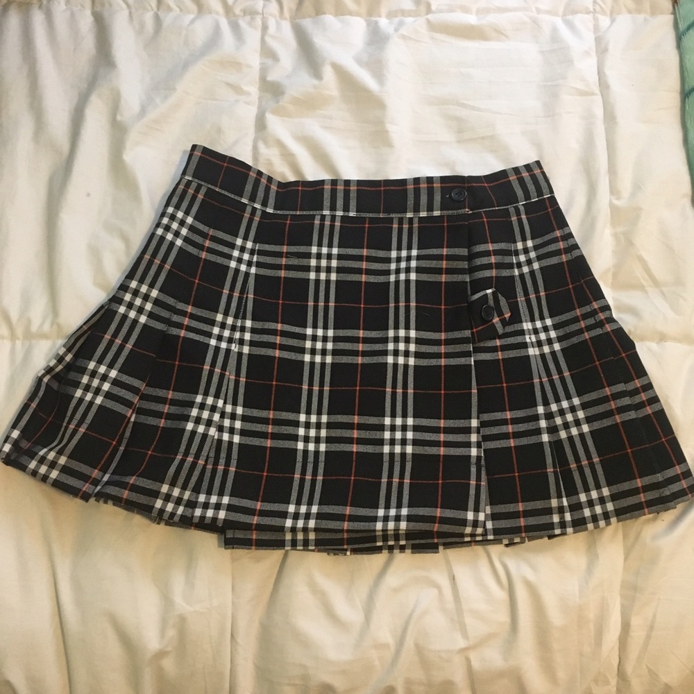 Plaid Pleated Skirt