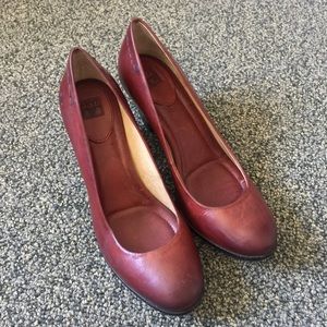 Frye Red Leather Heels