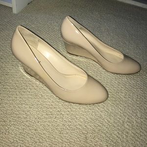 Nine West nude wedge