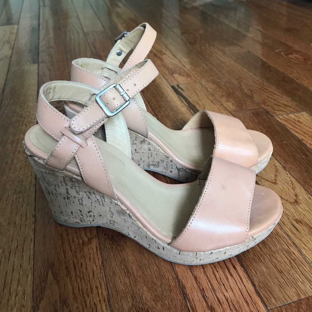 APC Light Tan leather Cork Wedge Sandal Sz 38