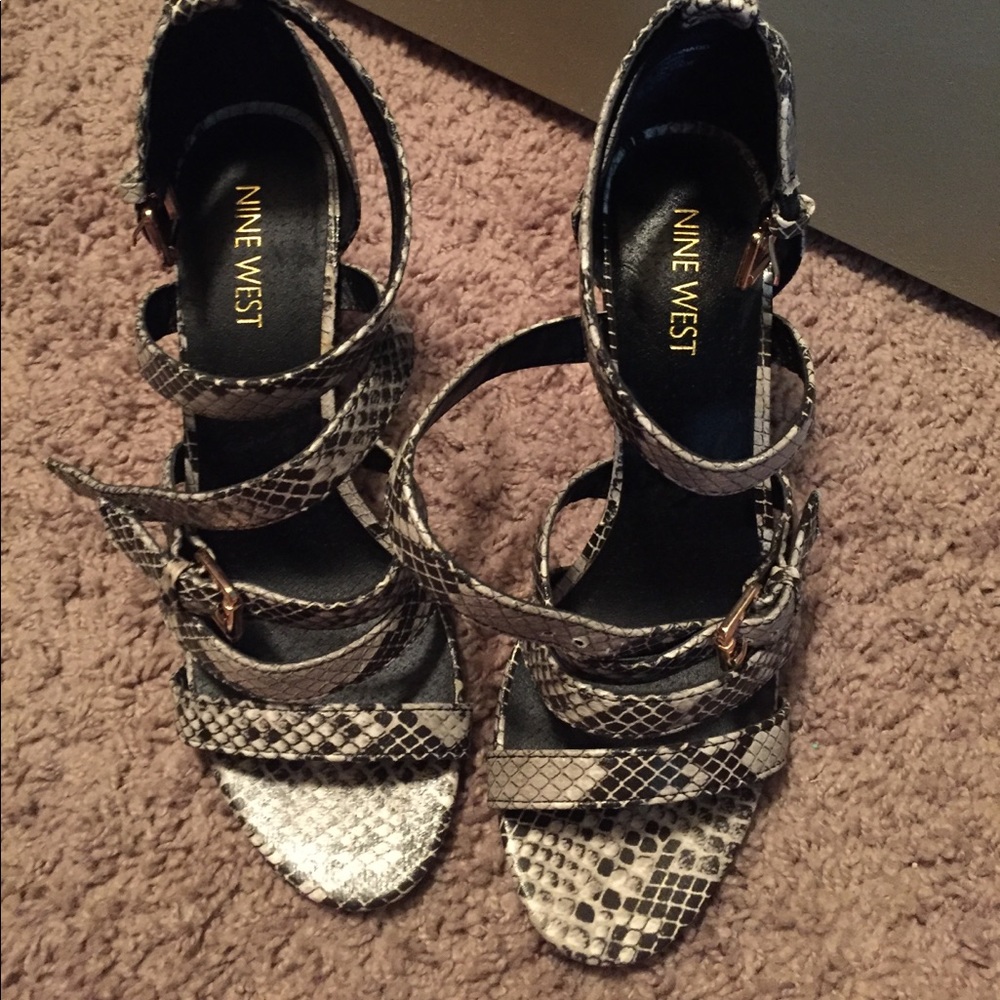 Nine West reptile skin heels