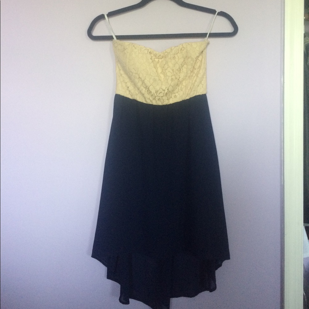 A strapless dress