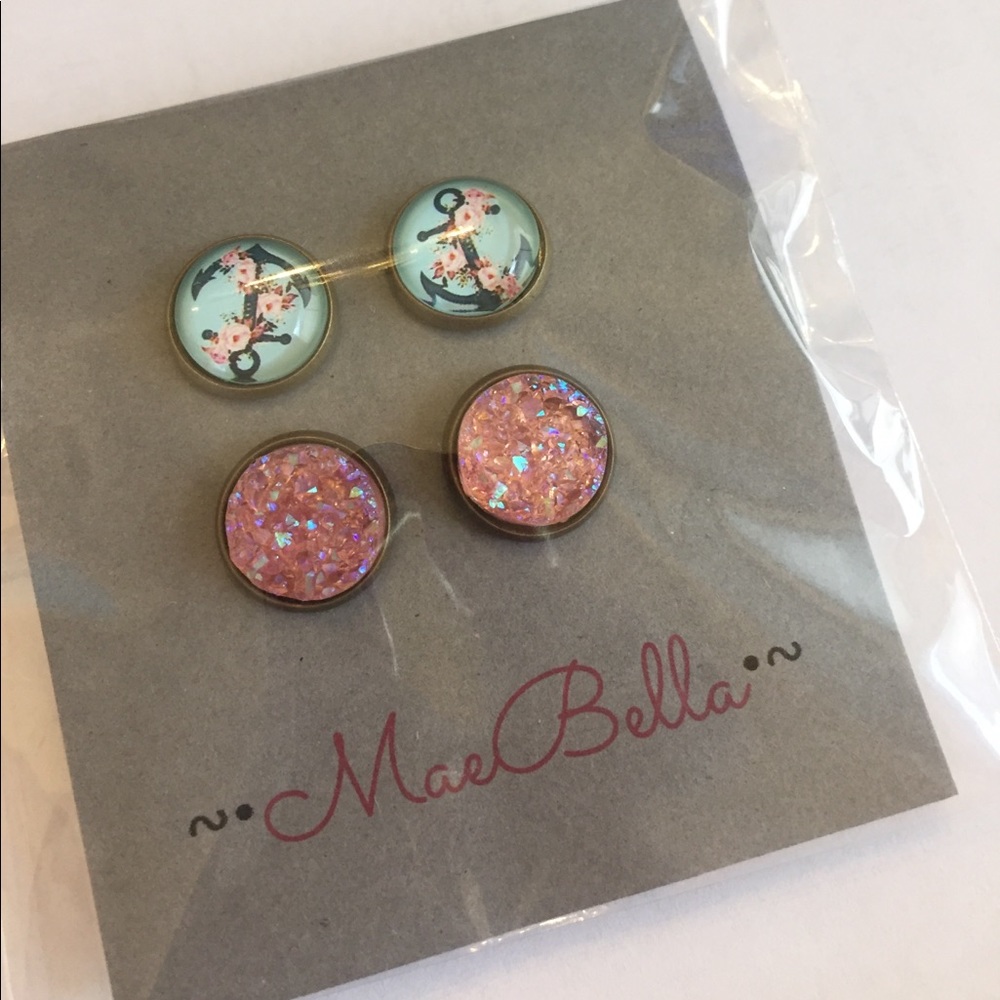 Preppy gal anchors & sparkles earrings set - Picture 4 of 5