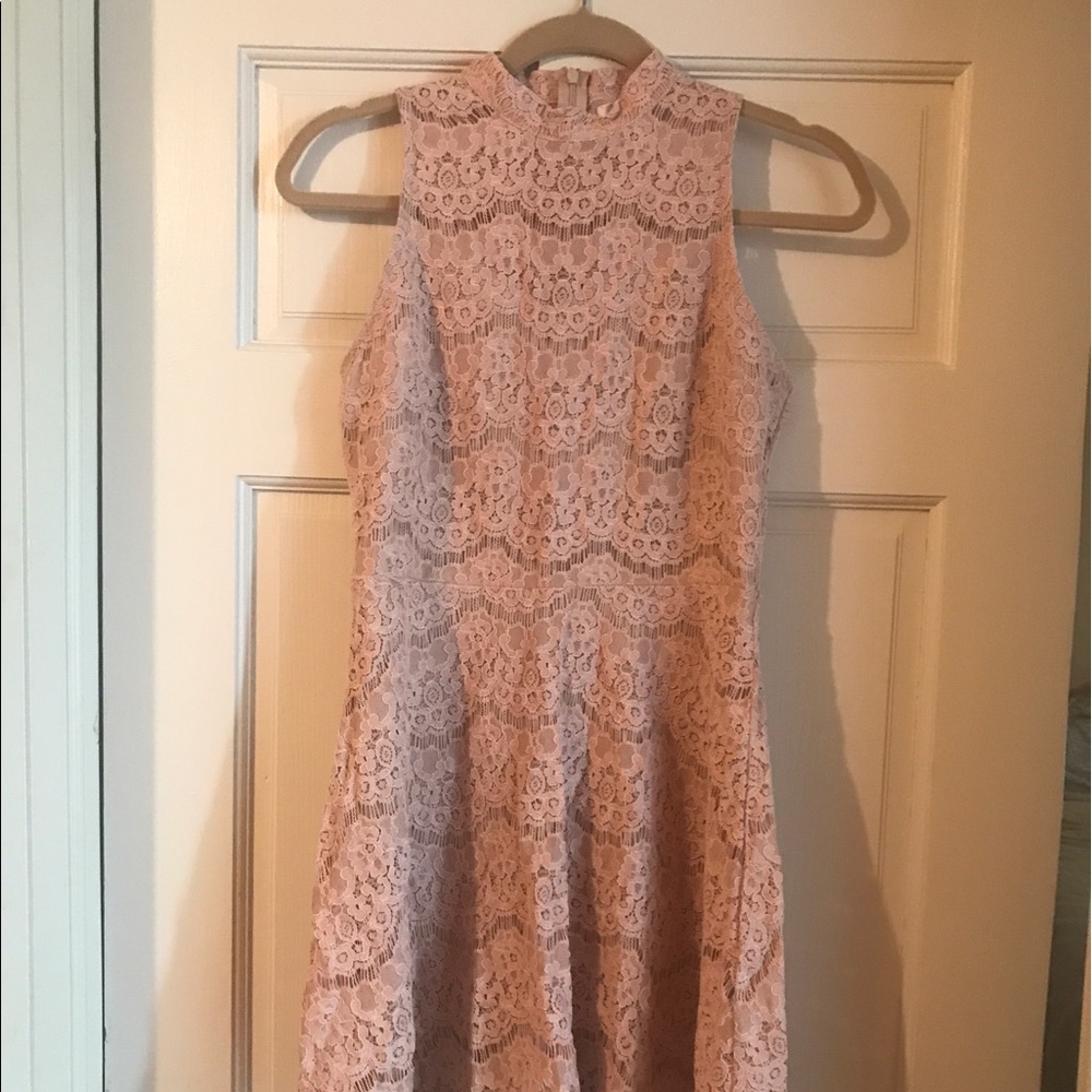 Lace pale pink dress
