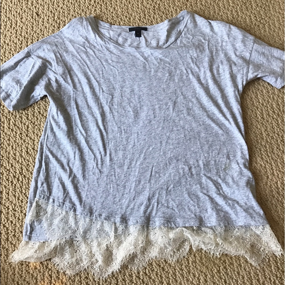 J Crew lace bottom t shirt