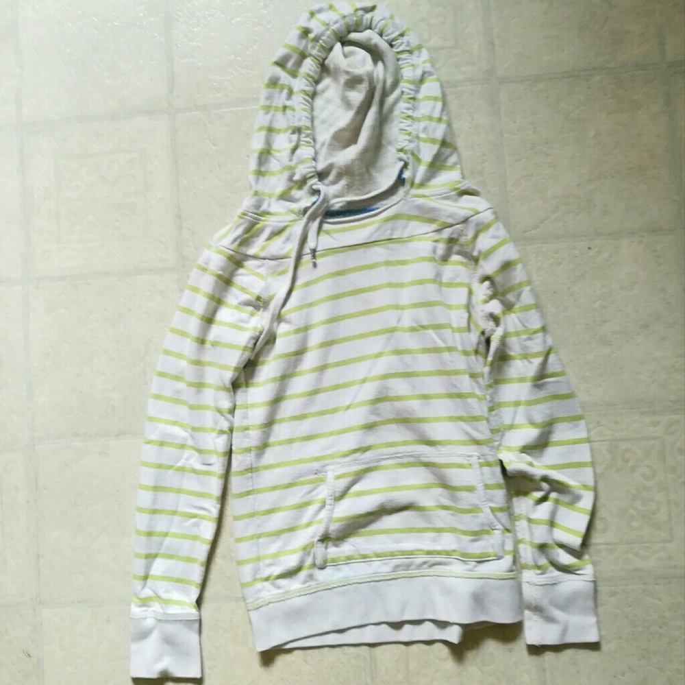 Green and White Striped Sweater