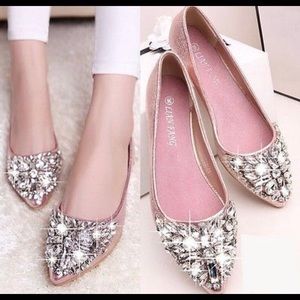 Brand new, never worn, metallic flats