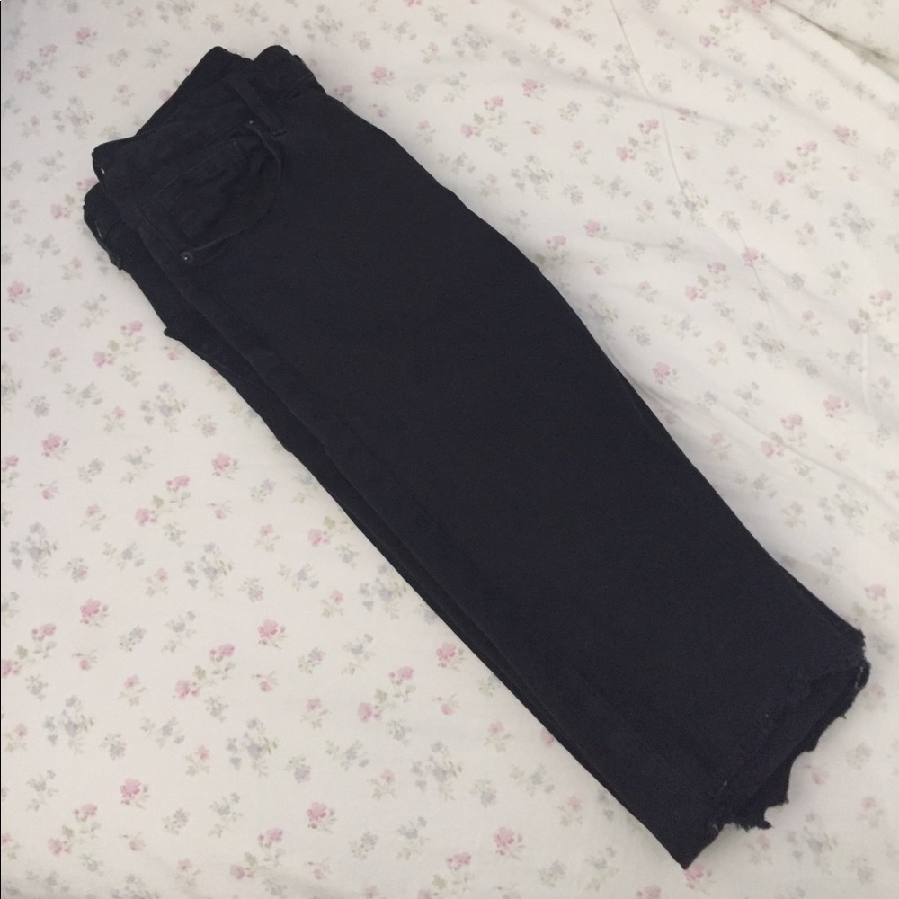 Topshop knee cut out black skinny jeans