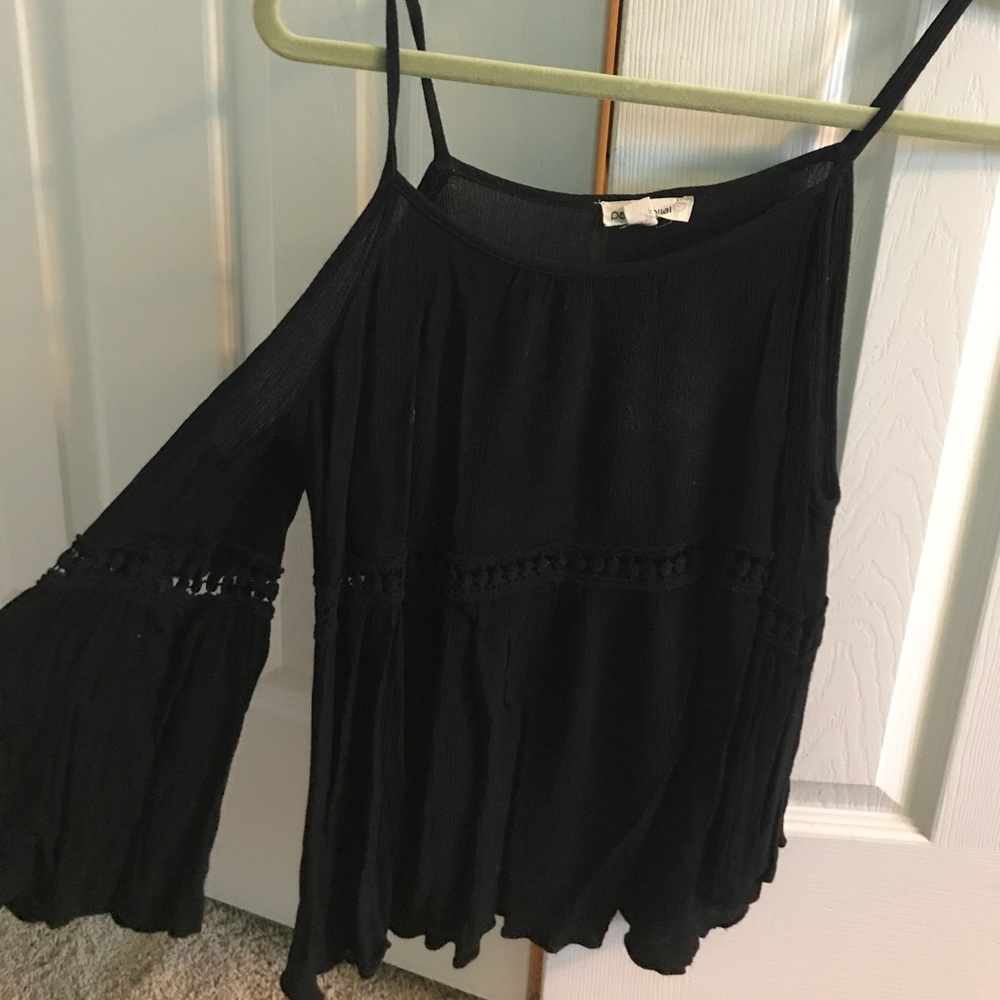Black off the shoulder top