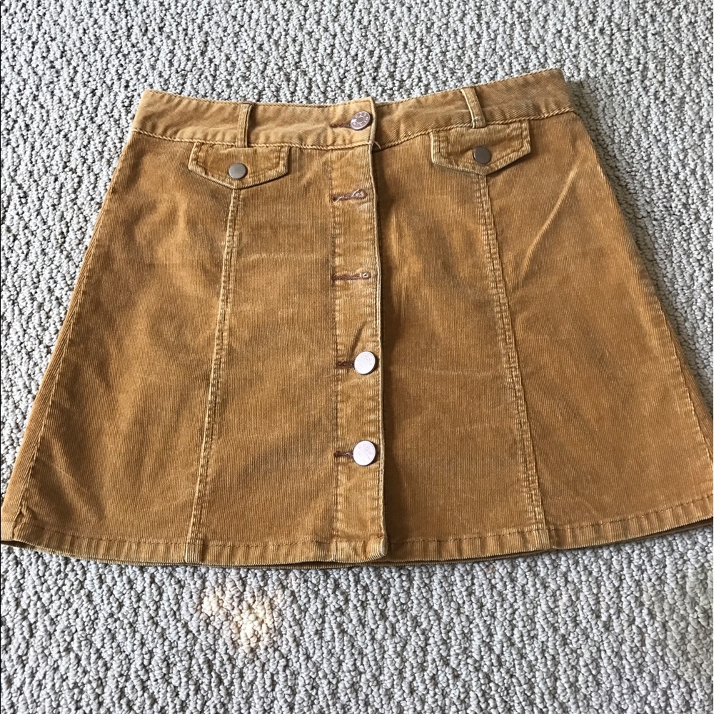 Urban Outfitters Mustard Velvet Skirt