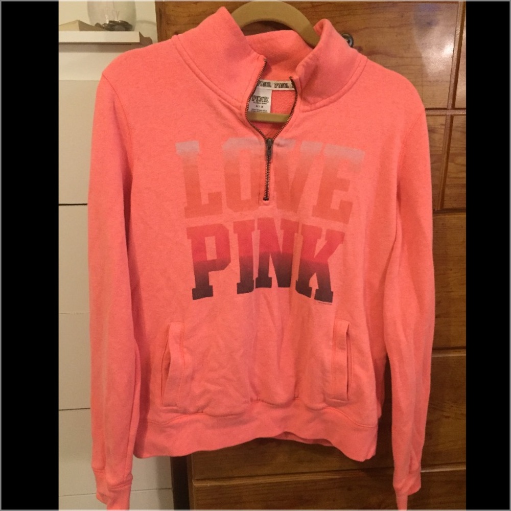 Medium Victoria secret pink quarter zip pull over