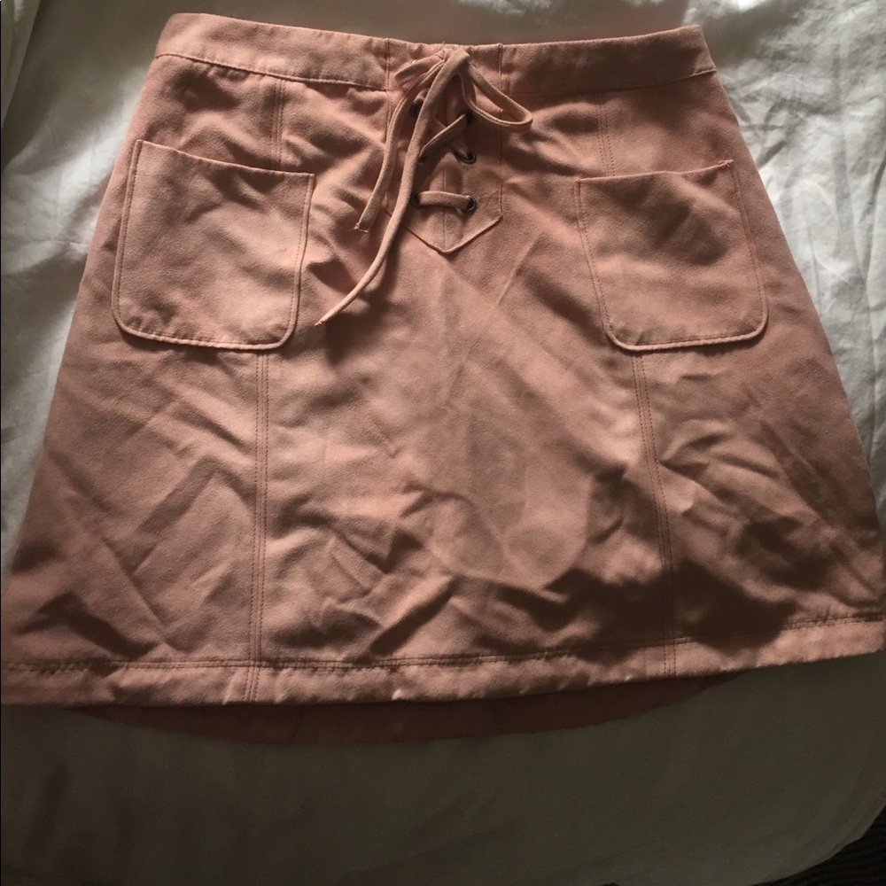 Light pink hollister suede skirt
