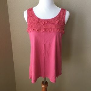 Loft Coral Lace Tank
