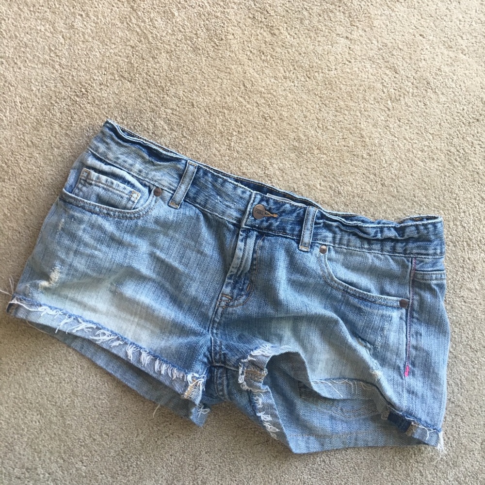 Jean shorts with fold