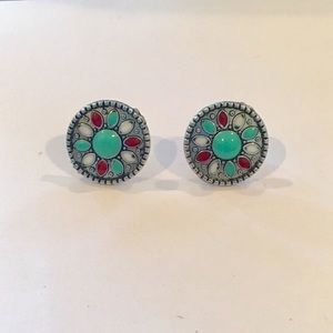 Turquoise flower earrings