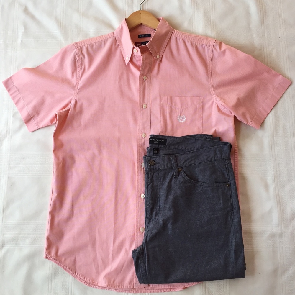 Chaps Button Down Collar SS Shirt